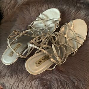 Steve Madden Silver Metallic Strappy Heels